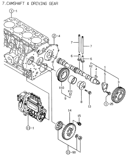 CAMSHAFT & DRIVING GEAR (4TNE88-EHP) CAMSHAFT & DRIVING GEAR (4TNE88-EHP)