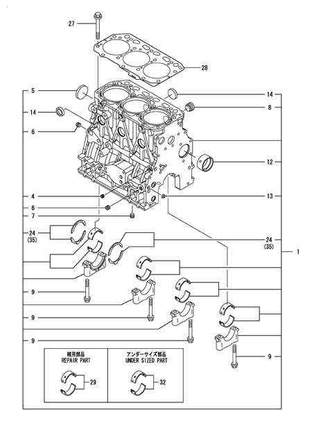 CYLINDER BLOCK (3TNV88-BSSU)
