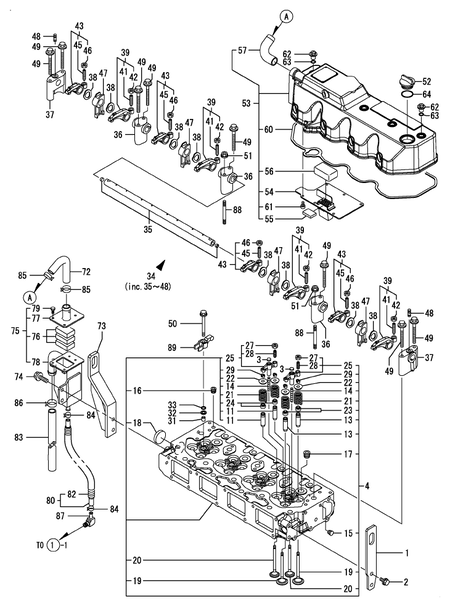 CYLINDER HEAD & BONNET (4TNV106TXTBL)
