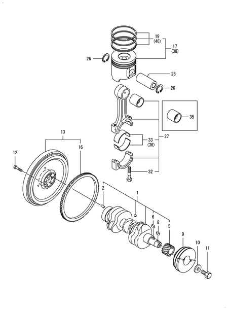 CRANKSHAFT & PISTON (3TNV88F-ESHYB) CRANKSHAFT & PISTON (3TNV88F-ESHYB)