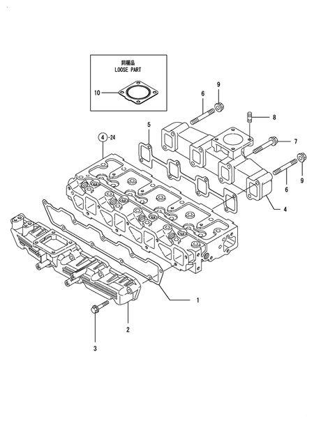 SUCTION & EXHAUST MANIFOLD (4TNE92-POMD) SUCTION & EXHAUST MANIFOLD (4TNE92-POMD)