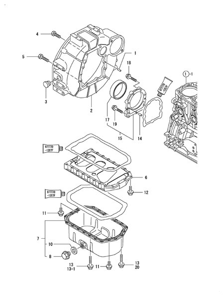 FLYWHEEL HOUSING & OIL SUMP (3TNV88-BDWL)