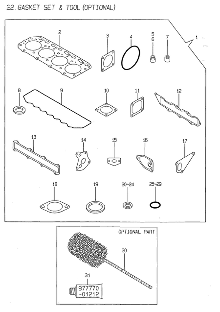 GASKET SET & TOOL(OPTIONAL) (4TNE88-SA)