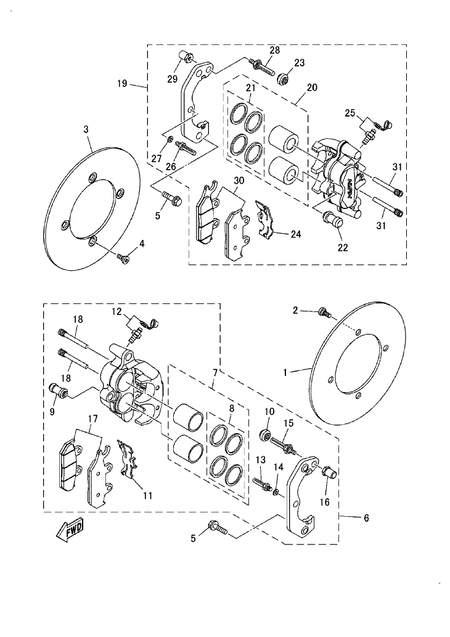FRONT BRAKE CALIPER(G) (YU700GMP)