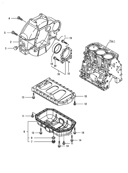 FLYWHEEL HOUSING & OIL SUMP (3TNV88F-EPTB3)