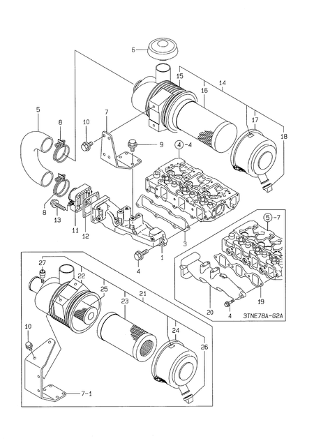 SUCTION MANIFOLD & AIR CLEANER (3TNE78A-G2A)
