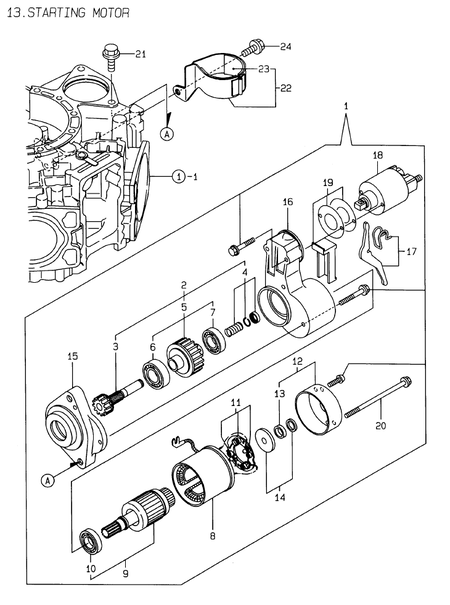 STARTING MOTOR (2V78C-TX)