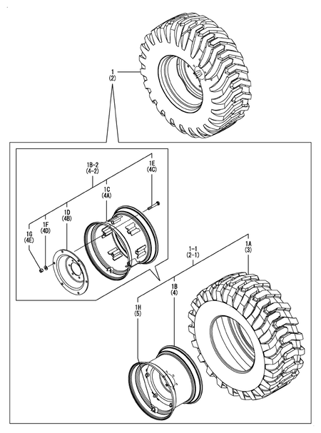 REAR WHEEL TIRE(15X19.5) (YT235Y)