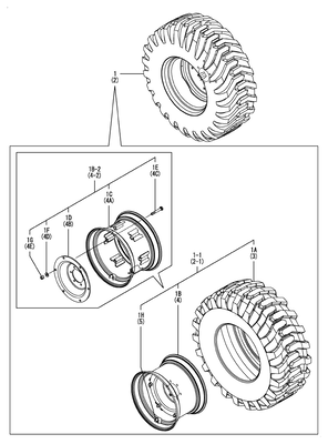 REAR WHEEL TIRE(15X19.5) (YT235Y)