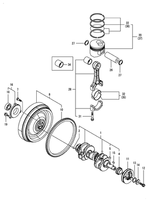 CRANKSHAFT & PISTON (3TNV80F-NXDYA) CRANKSHAFT & PISTON (3TNV80F-NXDYA)