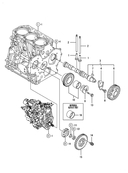 CAMSHAFT & DRIVING GEAR (3TNV88-BSSU)