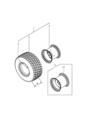 (54A)REAR WHEEL TIRE(R3) (SA221)