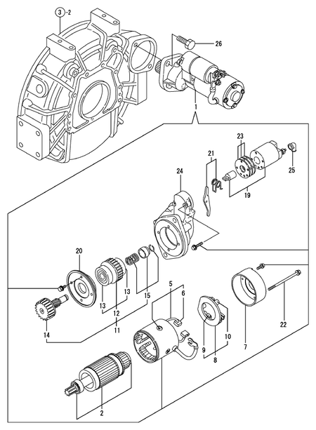 STARTING MOTOR (4TNV106TXTBL)