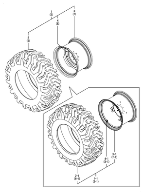 REAR WHEEL TIRE(17.5L-24) (YT359Y)