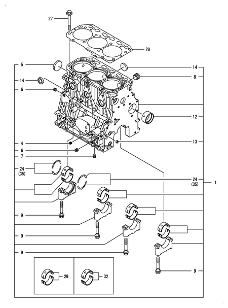 CYLINDER BLOCK (3TNV88F-EPTB3)