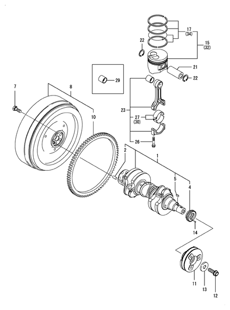 CRANKSHAFT & PISTON (3TNM72-GGE)