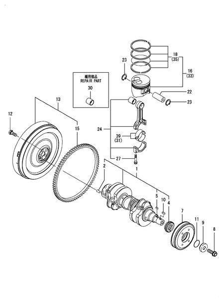 CRANKSHAFT & PISTON (3TNM72-CUKS)