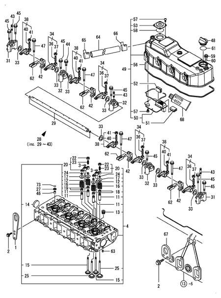 CYLINDER HEAD & BONNET (4TNV84T-GKM)