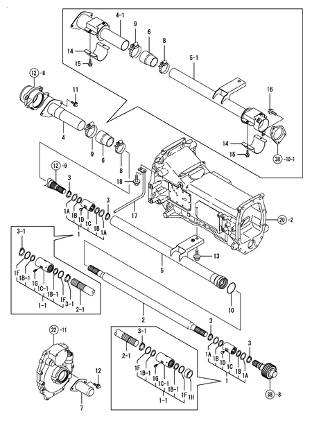 DRIVE SHAFT & SHAFT COVER (T80)