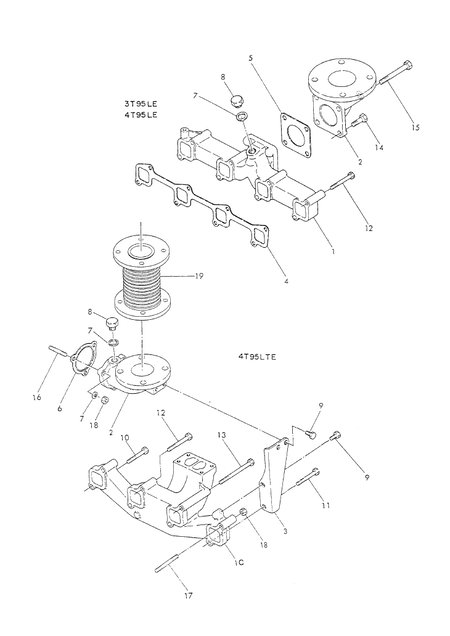 EXHAUST MANIFOLD (4T95LE-GB) EXHAUST MANIFOLD (4T95LE-GB)