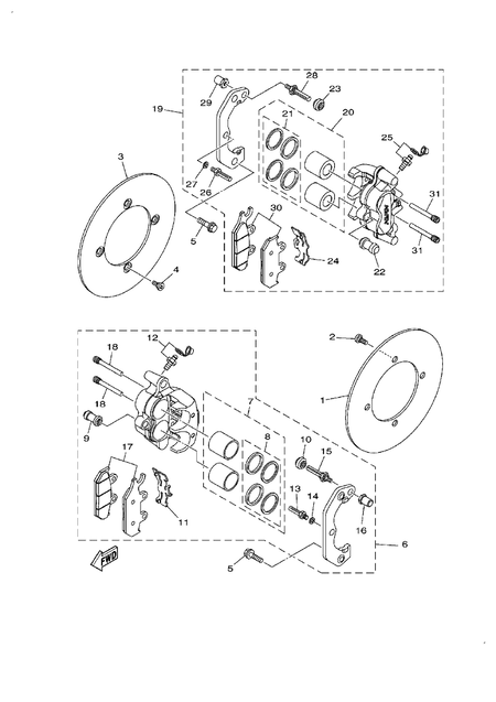 FRONT BRAKE CALIPER (YU700G-RD(2022US))