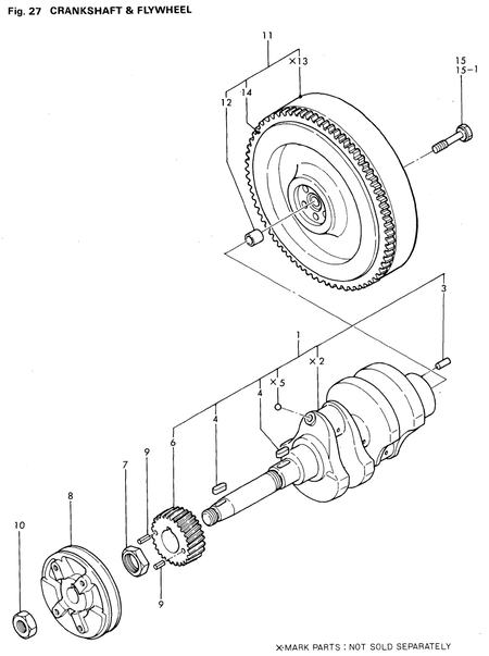 CRANKSHAFT & FLYWHEEL (2T75U-N)