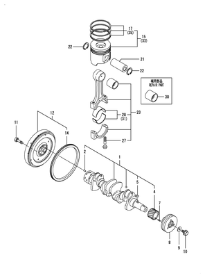 CRANKSHAFT & PISTON (4TNV88-BDSA3) CRANKSHAFT & PISTON (4TNV88-BDSA3)