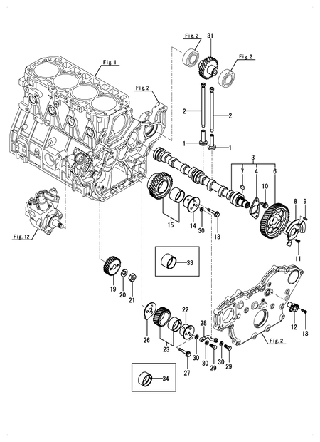CAMSHAFT & DRIVING GEAR (4TNV98C-PHYBH)