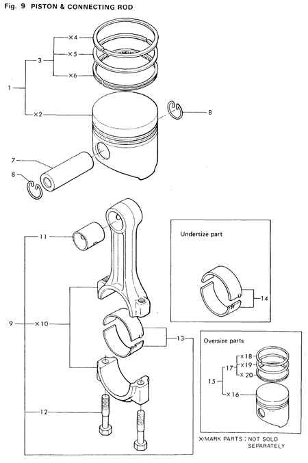 PISTON & CONNECTING ROD (2T75U-NP) PISTON & CONNECTING ROD (2T75U-NP)