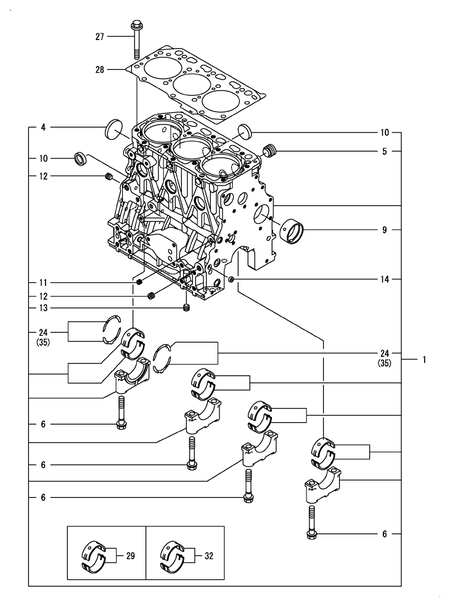 CYLINDER BLOCK (3TNV86CT-DYEM)