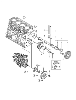 CAMSHAFT & DRIVING GEAR (4TNV84T-BGGE) CAMSHAFT & DRIVING GEAR (4TNV84T-BGGE)
