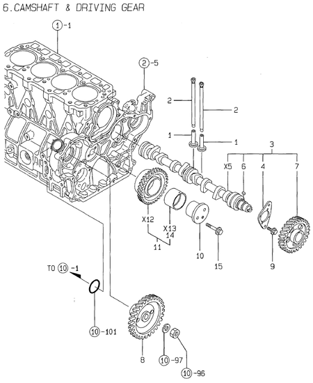 CAMSHAFT & DRIVING GEAR (4TNE98-KM)