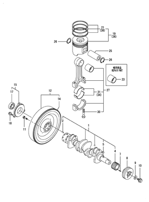 CRANKSHAFT & PISTON (4TNV84T-ZDSAD) CRANKSHAFT & PISTON (4TNV84T-ZDSAD)