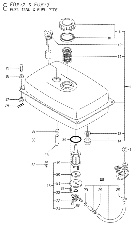 FUEL TANK & FUEL PIPE(YDP20/30 (YDP20E-1)