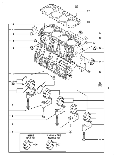 CYLINDER BLOCK (4TNV98T-ZSLY)