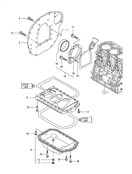 MOUNTING FLANGE & OIL SUMP (3TNV88-XRE2) MOUNTING FLANGE & OIL SUMP (3TNV88-XRE2)
