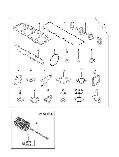 GASKET SET & TOOLS (4TNV88-DSA01)