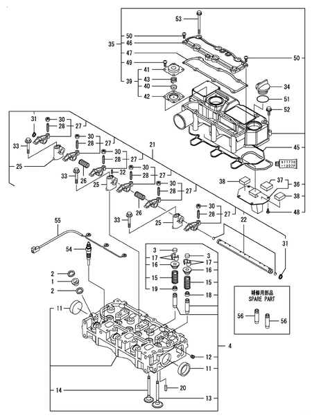 CYLINDER HEAD & BONNET (3TNV74F-SDSA)