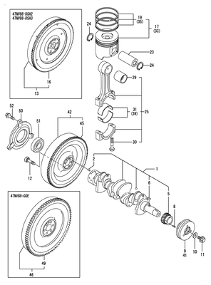 CRANKSHAFT & PISTON (4TNV88-DSA) CRANKSHAFT & PISTON (4TNV88-DSA)