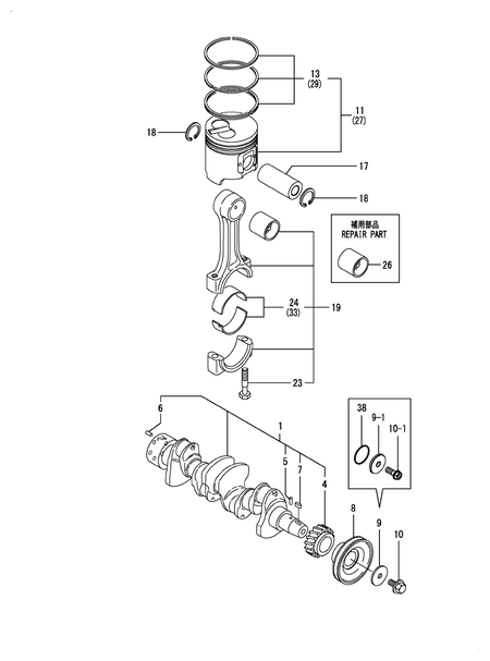 CRANKSHAFT & PISTON (4TNE98-BNMHT)
