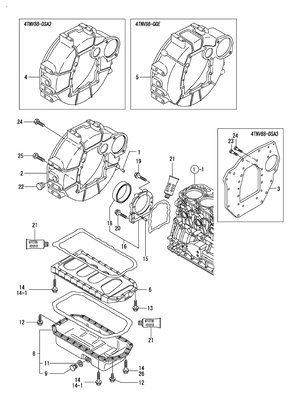 FLYWHEEL HOUSING & OIL SUMP (4TNV88-DSA) FLYWHEEL HOUSING & OIL SUMP (4TNV88-DSA)