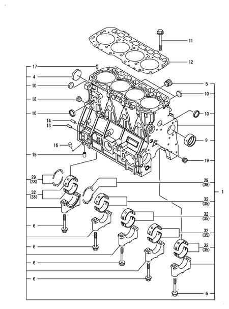 CYLINDER BLOCK (4TNV94L-PITL)