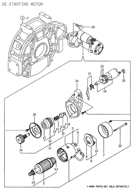 STARTING MOTOR (4TNE106-GE)