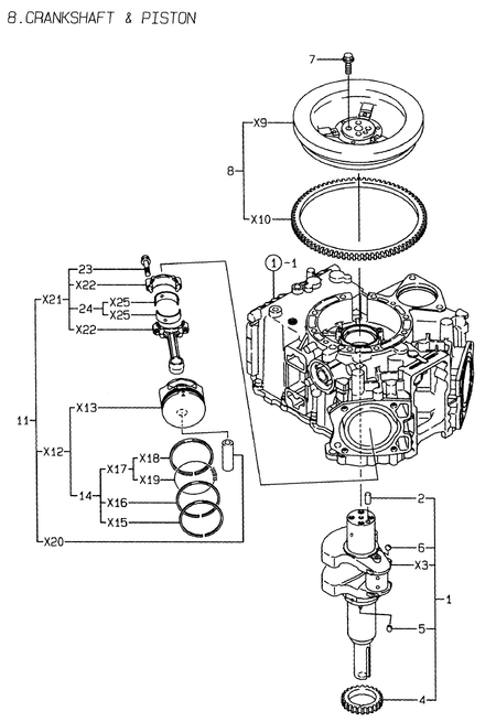CRANKSHAFT & PISTON (2V78-TA)