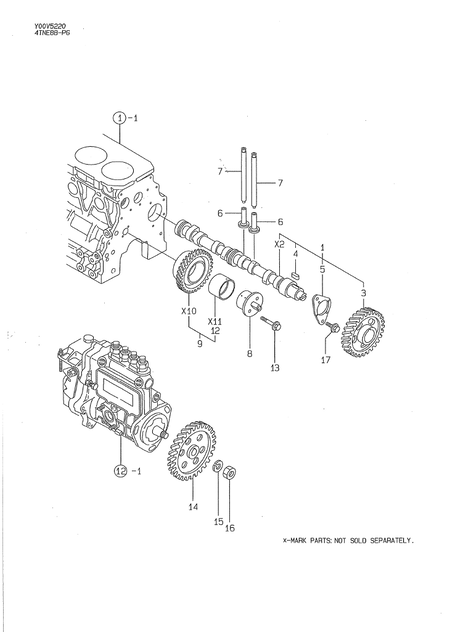 CAMSHAFT & DRIVING GEAR (4TNE88-PG)