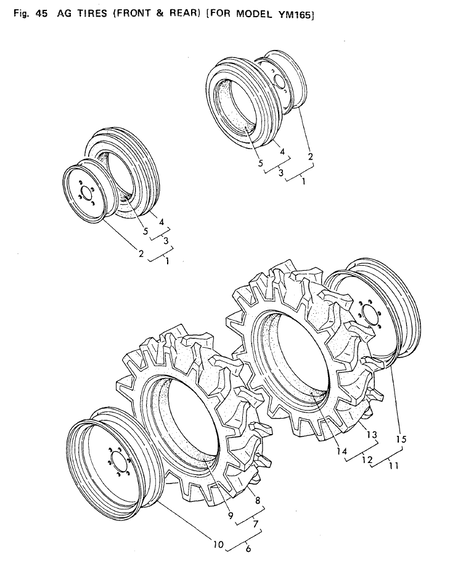 AG-TIRES(FRONT&REAR)(FOR MODEL YM165) (YM165) AG-TIRES(FRONT&REAR)(FOR MODEL YM165) (YM165)