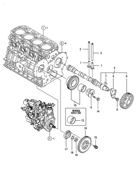 CAMSHAFT & DRIVING GEAR (4TNV88-BPTB1T)