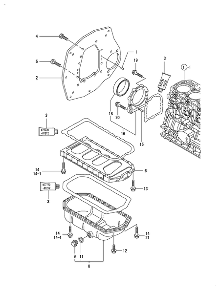 MOUNTING FLANGE & OIL SUMP (4TNV84T-GKM)