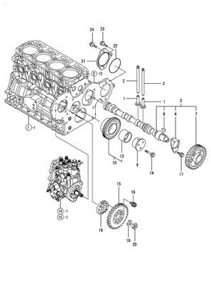 CAMSHAFT & DRIVING GEAR (4TNV84T-DSA2) CAMSHAFT & DRIVING GEAR (4TNV84T-DSA2)