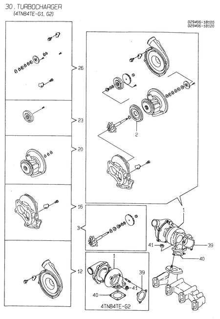 TURBOCHARGER(4TN84TE-G1,G2) (4TN84E-G2) TURBOCHARGER(4TN84TE-G1,G2) (4TN84E-G2)